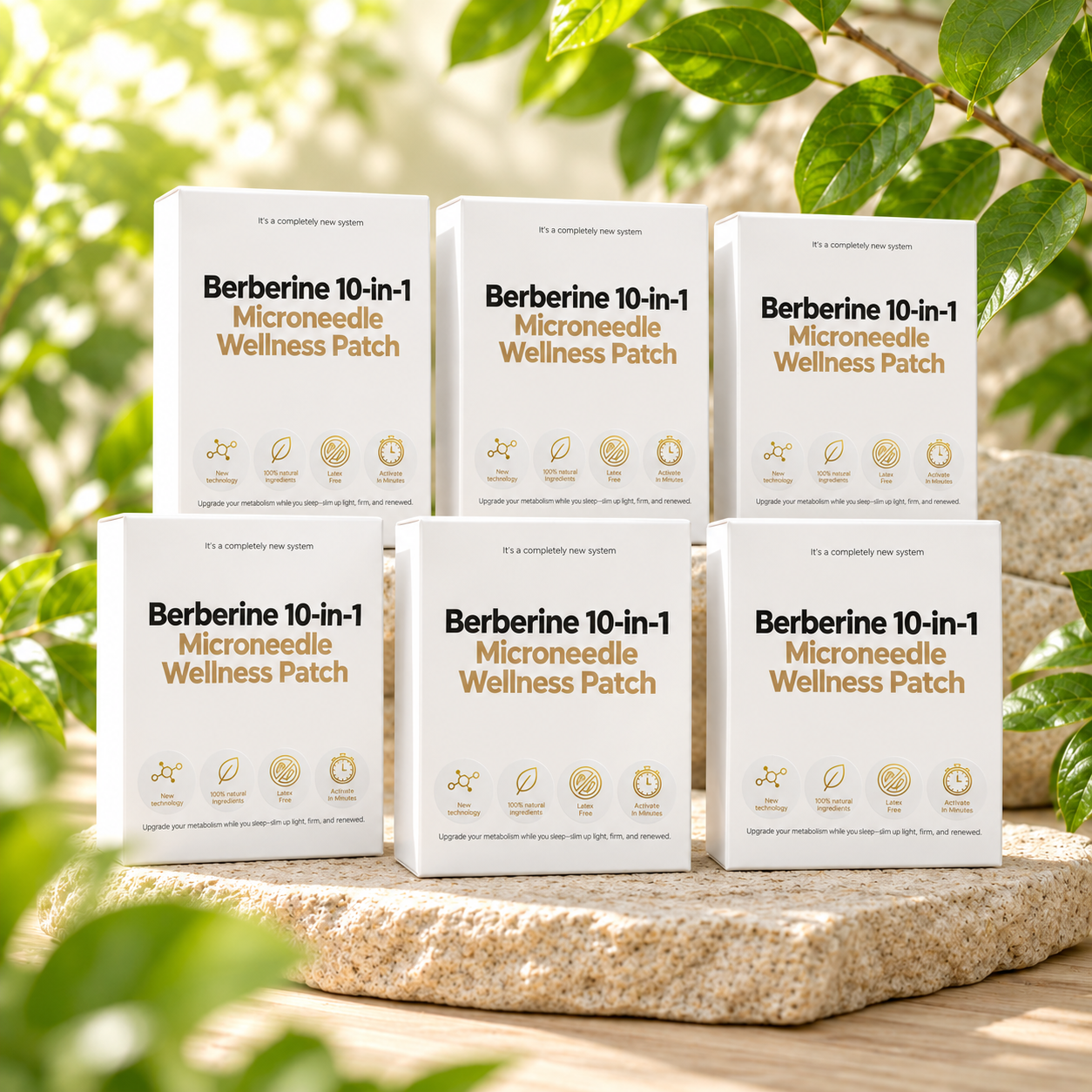 Six Berberine 10-in-1 wellness patch packages